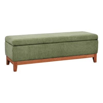 Albert Corduroy Fabric Storage Ottoman, Olive