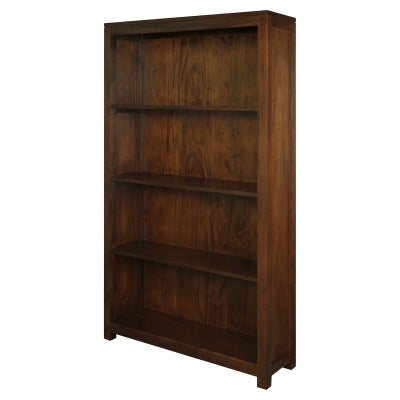 Amsterdam Solid Mahogany Timber Wide Bookcase, Mahogany