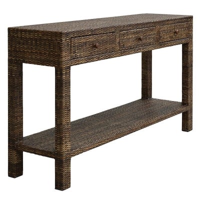 Savannah Rattan Console Table, 150cm, Tobacco