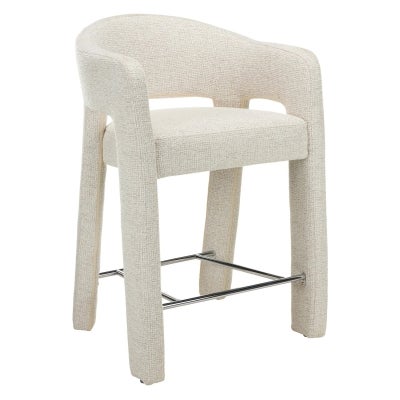 Lorviel Fabric Counter Stool, Set of 2, Ivory