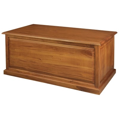 Tasmania Mahogany Timber Blanket Box, Large, Light Pecan