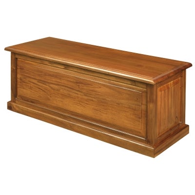 Tasmania Mahogany Timber Blanket Box, Medium, Light Pecan