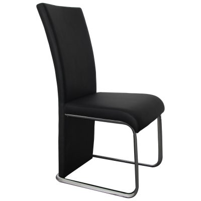 Barnes Faux Leather Modern Dining Chair, Black