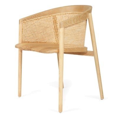 Eskeron Ashwood & Wicker Carver Dining Chair, Timber Seat