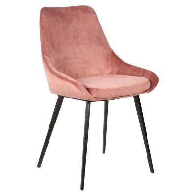 Domo Velvet Fabric Dining Chair, Blush 