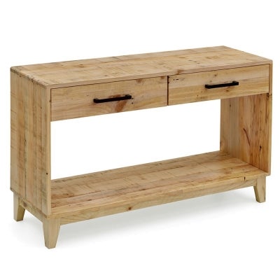 Portland Recycled Pine Timber 130cm Hall Table with Shelf