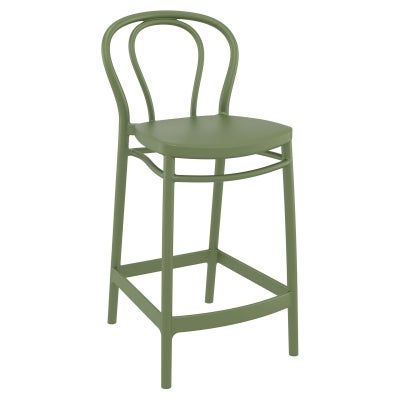 Siesta Victor Commercial Grade Indoor / Outdoor Counter Stool, Olive Green