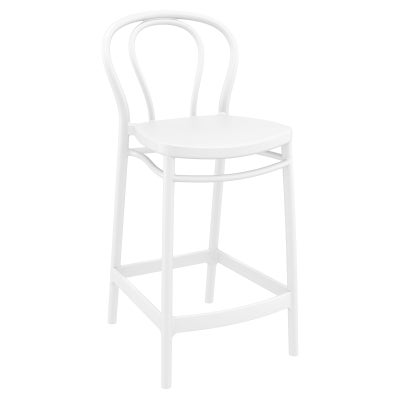 Siesta Victor Commercial Grade Indoor / Outdoor Counter Stool, White