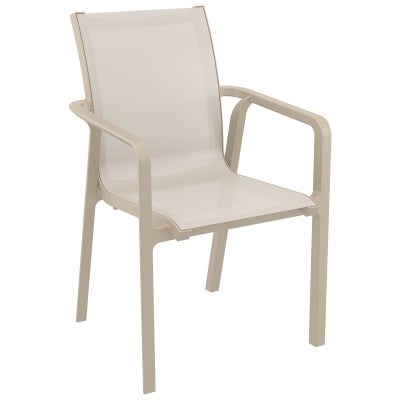 Siesta Pacific Commercial Grade Indoor / Outdoor Dining Armchair, Taupe