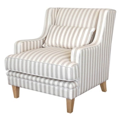 Bondi Fabric Armchair, Taupe Stripe