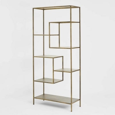 Cremorne Steel Display Shelf / Room Divider, Brass