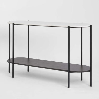 The James Marble & Metal Oval Console Table, 140cm