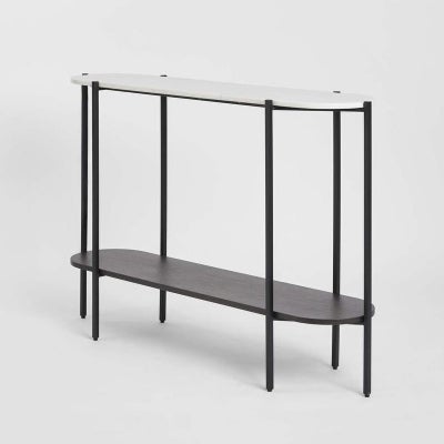 The James Marble & Metal Oval Console Table, 120cm