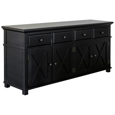 Sorrento Wooden 4 Door 4 Drawer Buffet Table, 188cm, Black