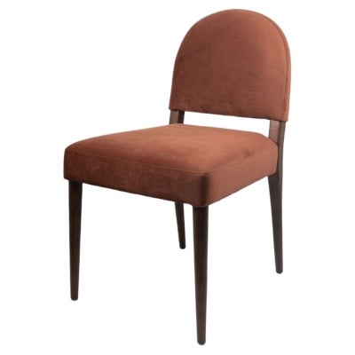 Oscar Velvet Fabric Dining Chair, Chocolate