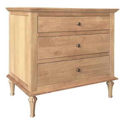 Emmerson II Oak Timber Bedside Table, Large, Natural Oak