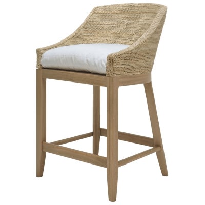 Lavernean Woven Leaf & Oak Timber Counter Chair