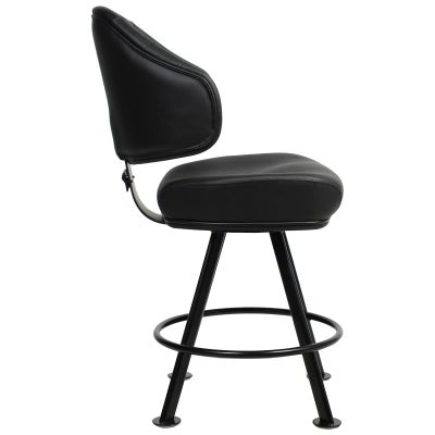Luxor Commercial Grade Vinyl Gaming Stool, 4 Leg Base, Black / Black