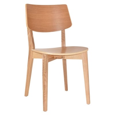 Phoenix Commercial Grade Timber Dining Chair, Timber Back & Seat, Natural