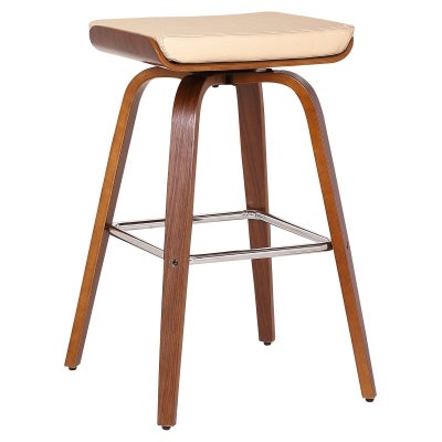 Lucca Timber Bar Stool, Walnut / Cream