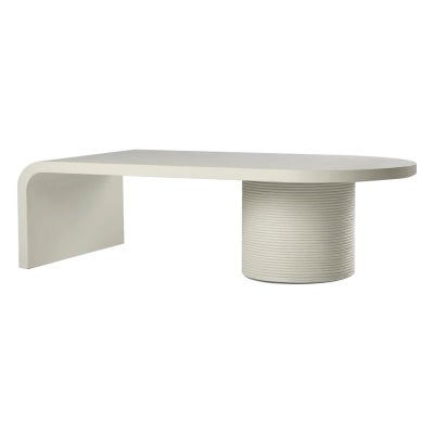 Leo Timber & Rattan Coffee Table, 130cm, Ecru