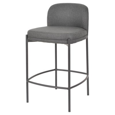 Moritzio Fabric & Metal Counter Stool, Charcoal