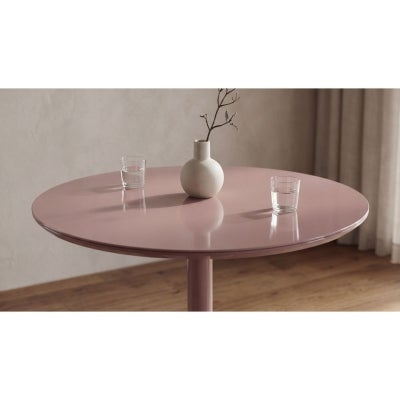 Bellano Glass Top Round Dining Table, 90cm, Dusty Rose