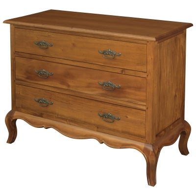 Mervent Mindi Wood 3 Drawer Dresser, Light Pecan