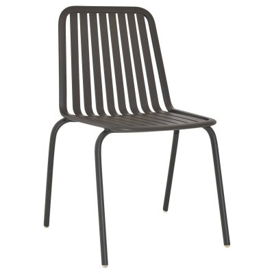 Primavera Commercial Grade Metal Stackable Indoor / Outdoor Dining Chair, Anthracite