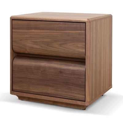 Aluna Wooden Bedside Table, Walnut