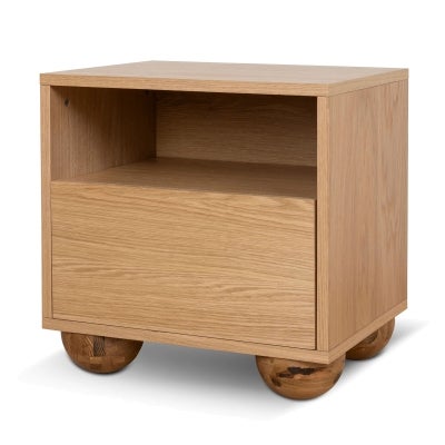 Coria Wooden Bedside Table, Natural