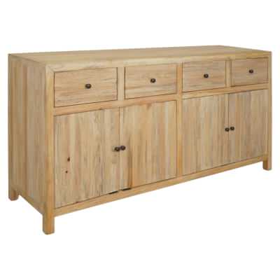 Sheraton Tomes Timber 4 Door 4 Drawer Buffet Table, 160cm, Rustic Pine