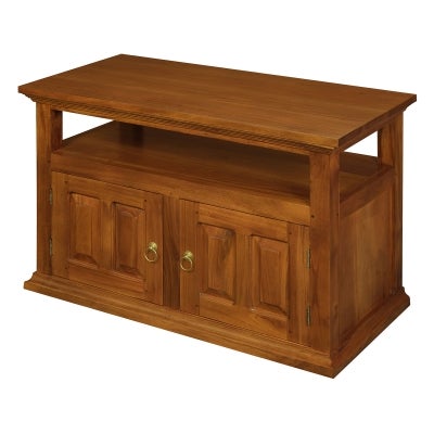 Tasmania Mahogany Timber 2 Door TV Stand, 97cm, Light Pecan