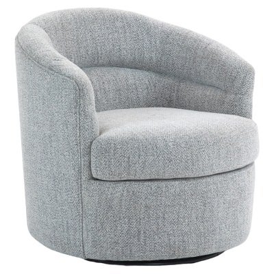 Zoey Fabric Swivel Tub Chair, Light Grey