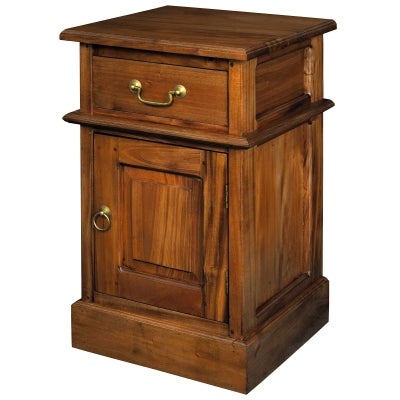 Tasmania Mahogany Timber Bedside Table, Right, Light Pecan
