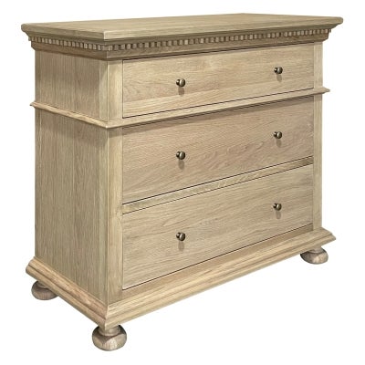 Frances Oak Timber 3 Drawer Chest, Weathered Oak