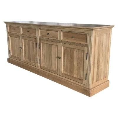 Hayden Oak Timber 4 Door 4 Drawer Sideboard, 200cm, Natural Oak