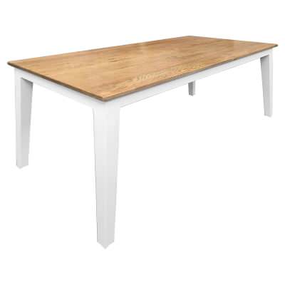 Lucia Timber Dining Table, 150cm, Natural / Distressed White