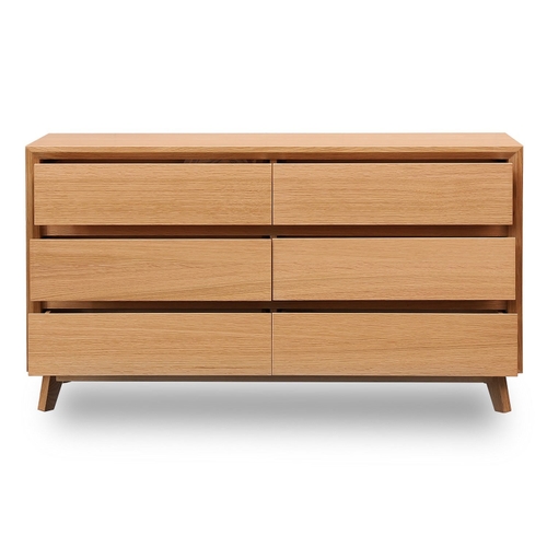 Courtney White Oak 6 Drawer Dresser