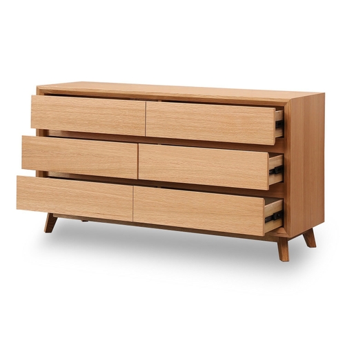 Courtney White Oak 6 Drawer Dresser