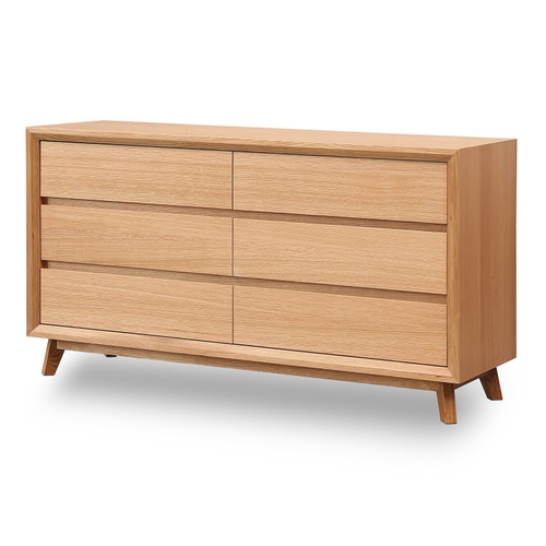 Courtney White Oak 6 Drawer Dresser