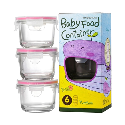 Glasslock Piece Round Baby Food Container Set
