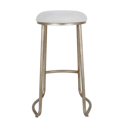Annie Fabric Metal Bar Stool, Oatmeal Antique Gold