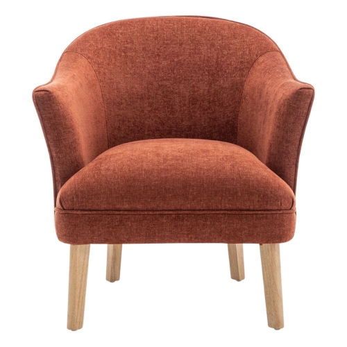 Elsa Chenille Fabric Tub Chair, Terracotta