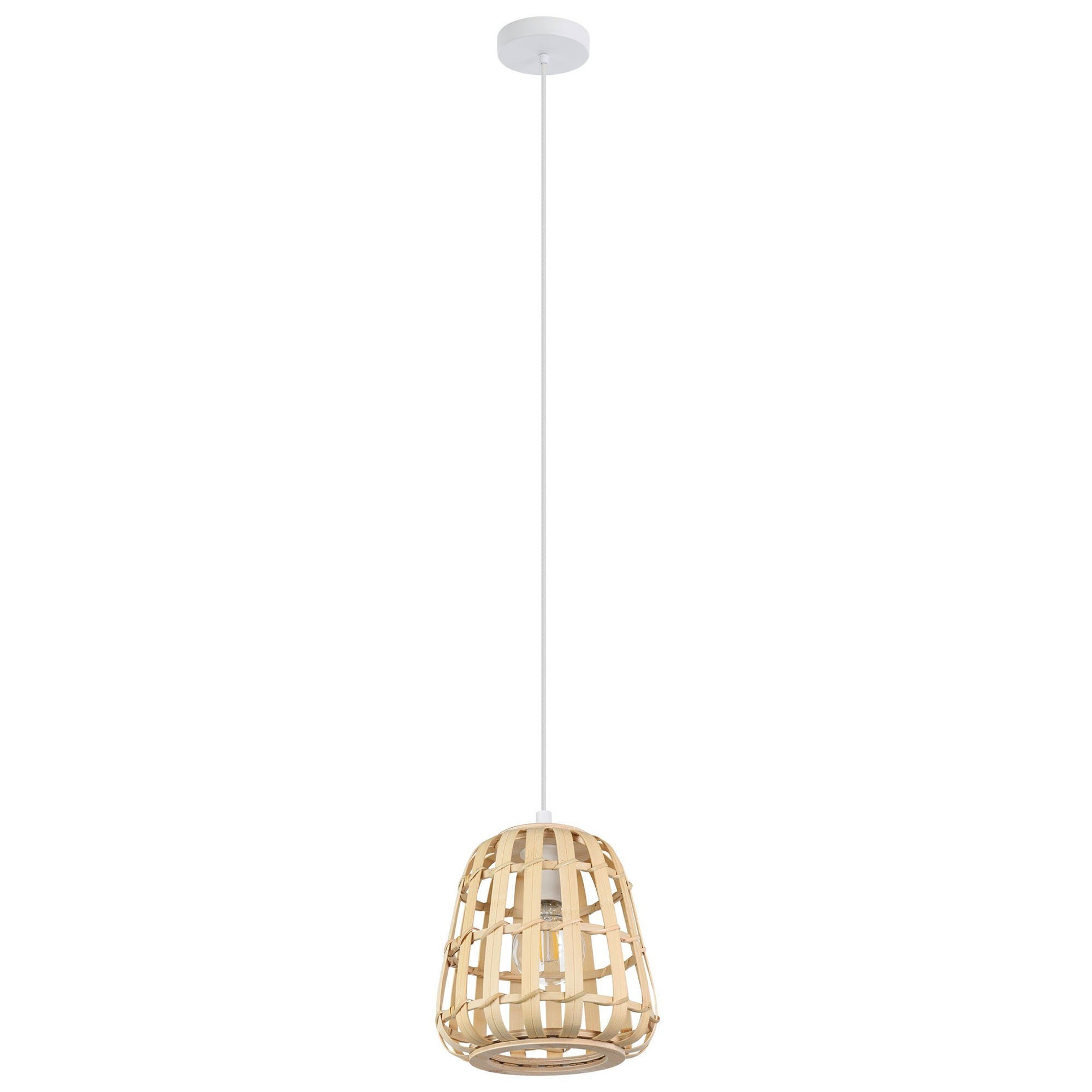 Wood cage sales pendant light