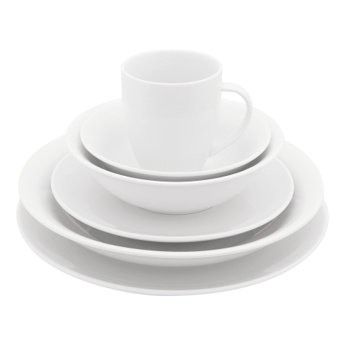VTWonen Michallon Porcelain Dinner Set, 36 Piece, Raw White