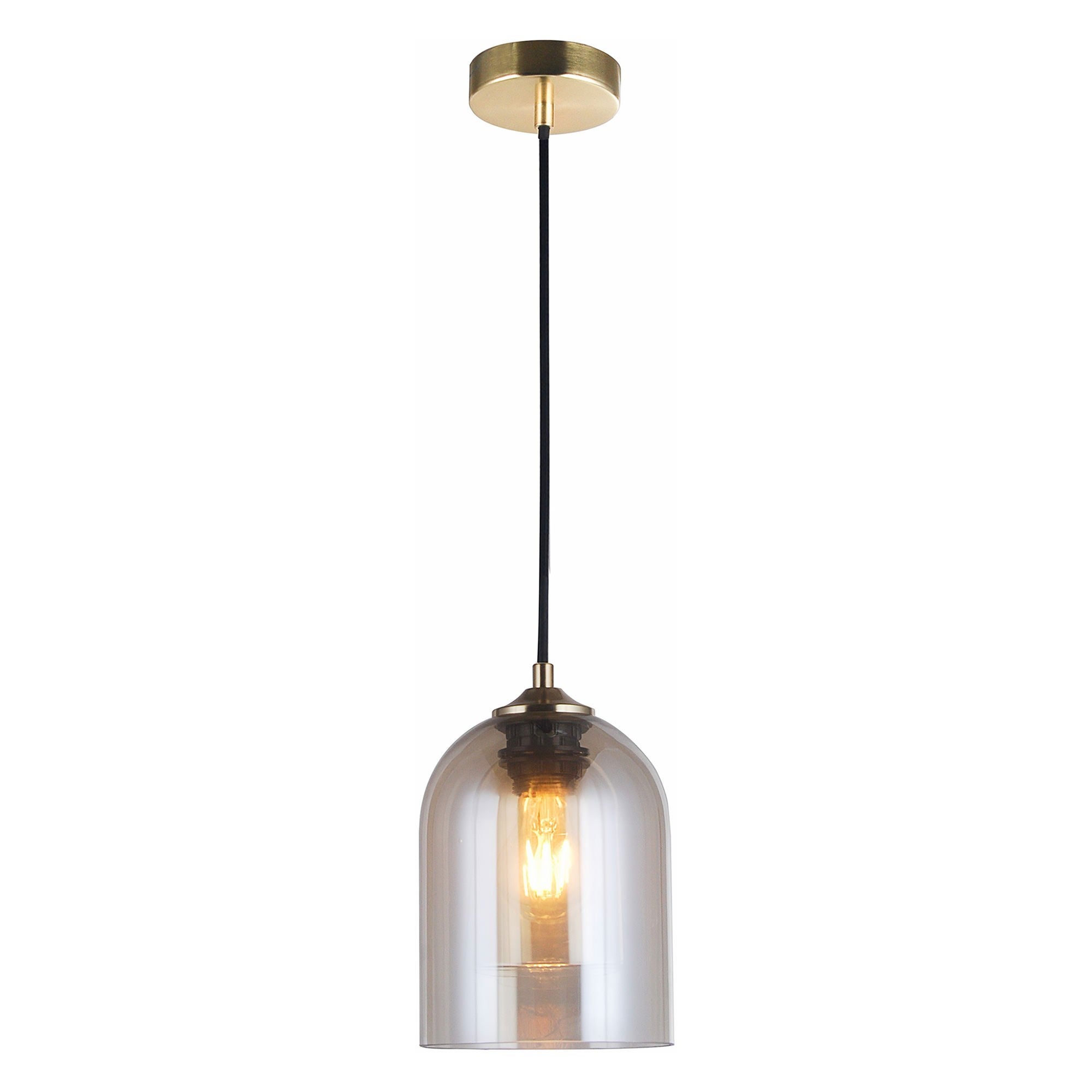 Marco Glass Pendant Light Gold Cognac