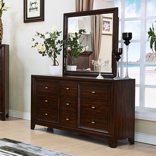 Merewood Solid American Poplar Timber Drawer Dressing Table with Mirror