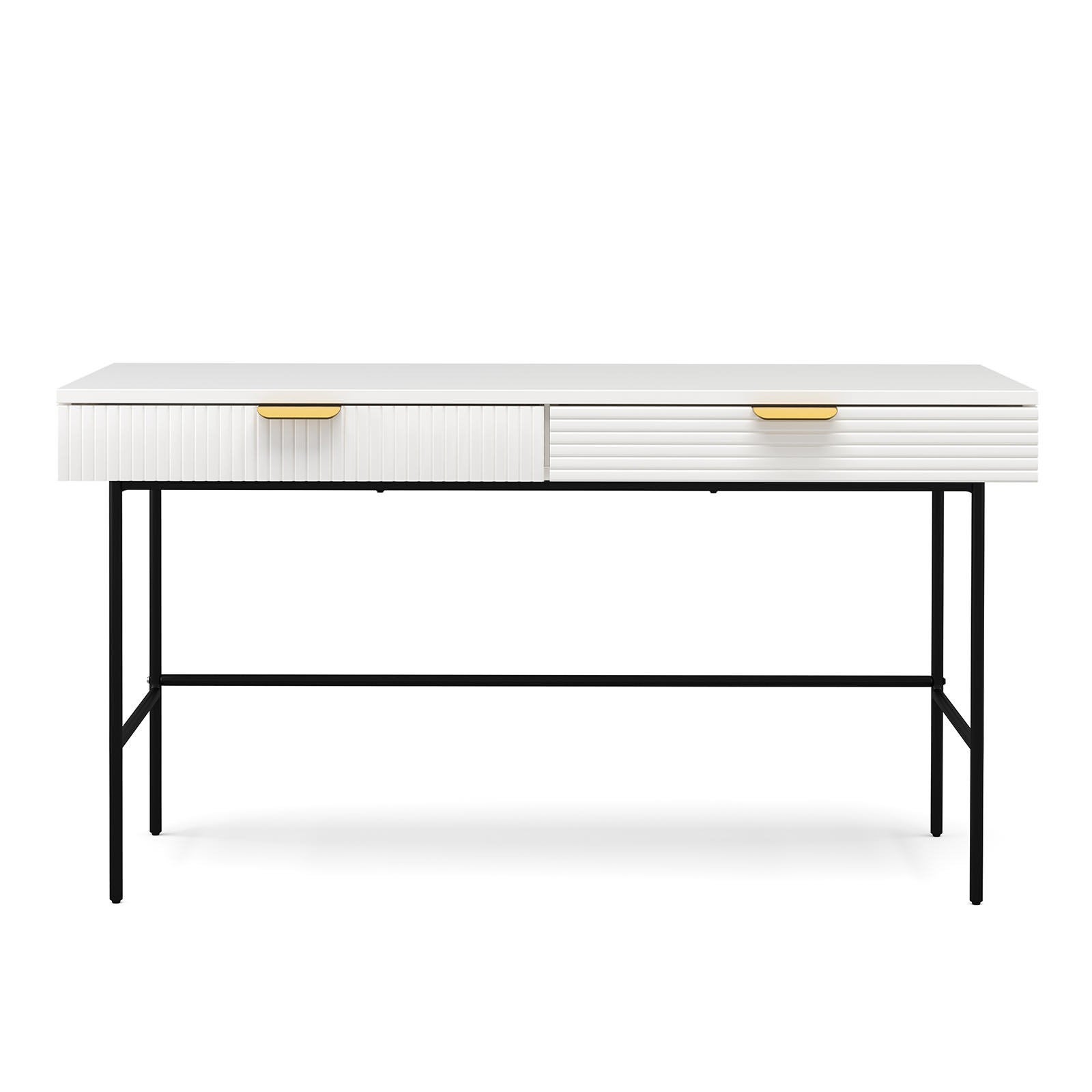 Kina Wooden 2 Drawer Desk 140cm White Black
