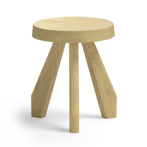 Bel Oak Timber Round Stool Side Table, Natural